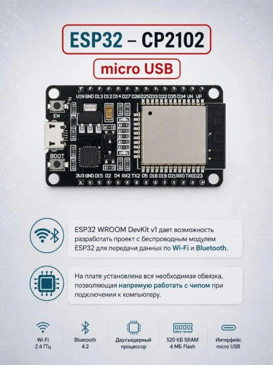 Simsiz modul ESP32-WROOM-32 Wi-Fi+Bluetooth
