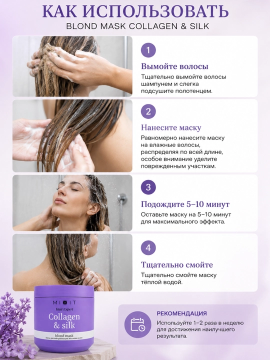 MIXIT Hair Expert Collagen & Silk маска для светлых и окрашенных волос