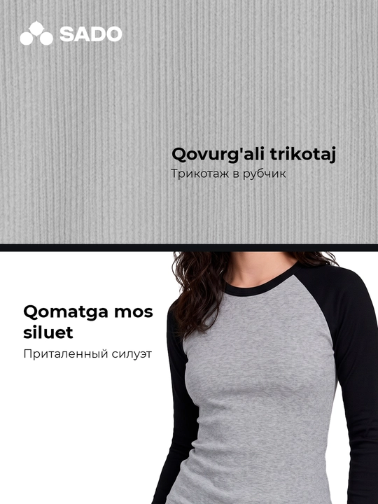 Ayollar longslivi, uzun yengli, reglan bichimli SADO