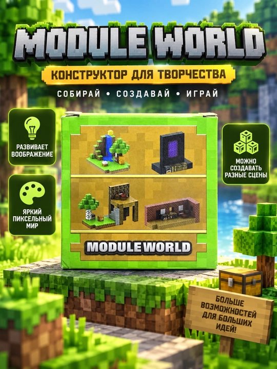 Магнитный конструктор Module World, набор для творчества - 