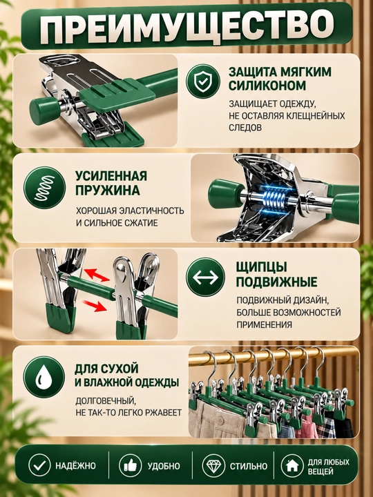 Вешалки для верхней одежды и брюк, пластиковые, металлические, разноцветные 1, 5, 10, штук