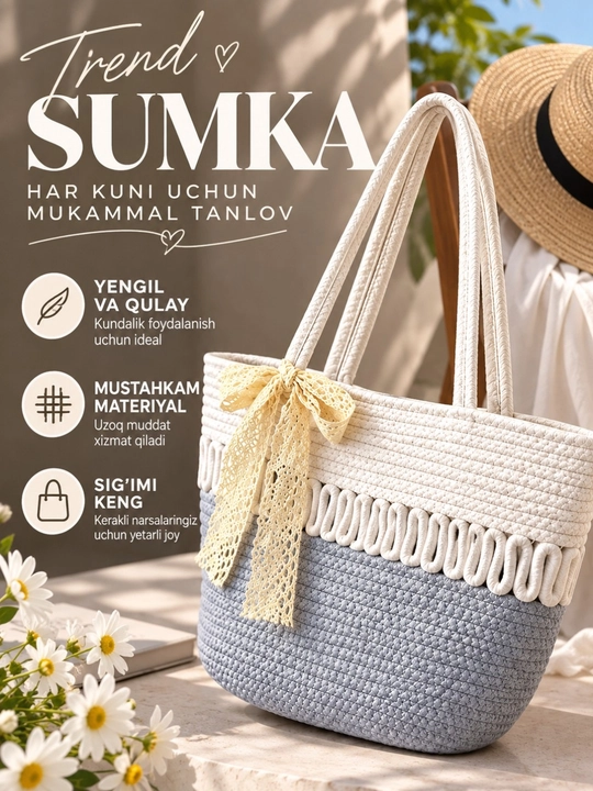 Женская сумка шоппер на плечо, большая сумка для учебы - 