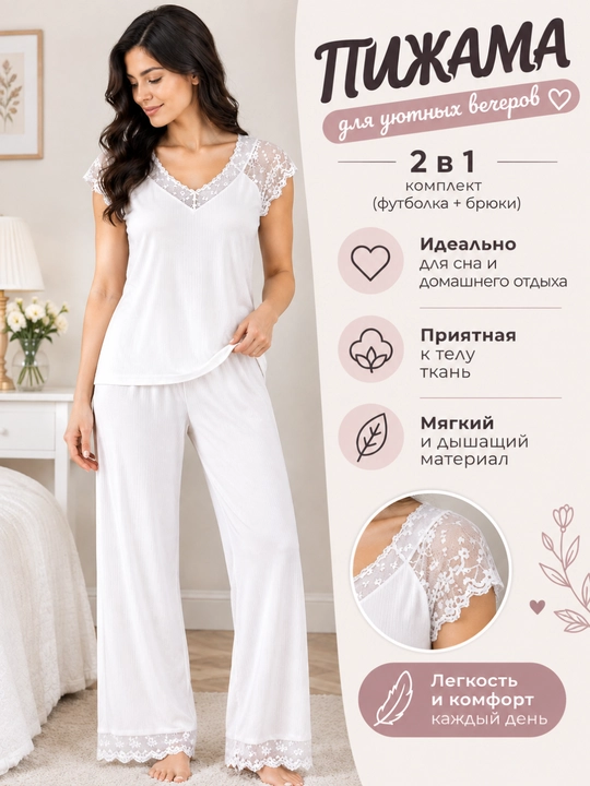 Пижама женская, домашняя одежда, нижнее белье, женская пижама - 