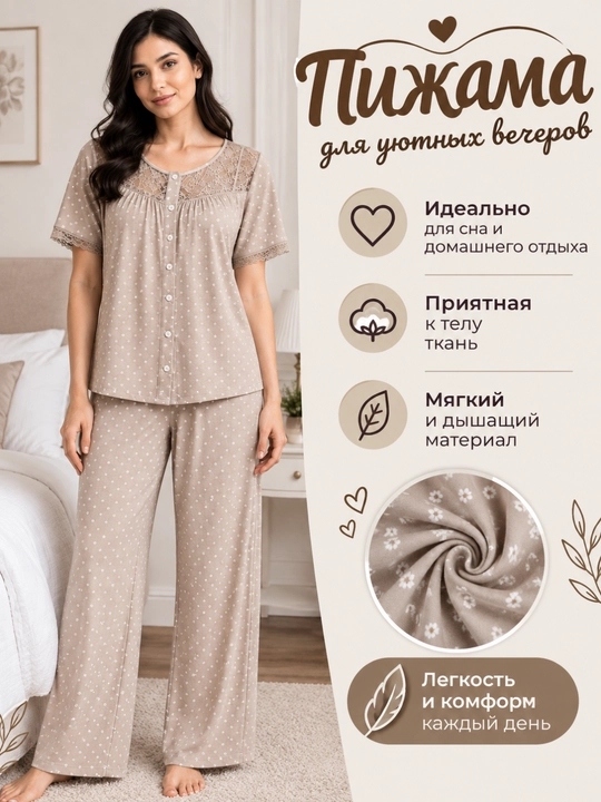 Пижама женская, домашняя одежда, нижнее белье, женская пижама - 