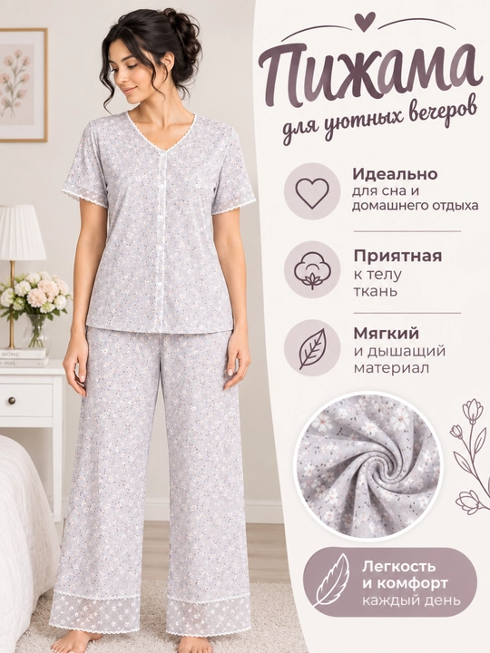 Пижама женская, домашняя одежда, нижнее белье, женская пижама - 