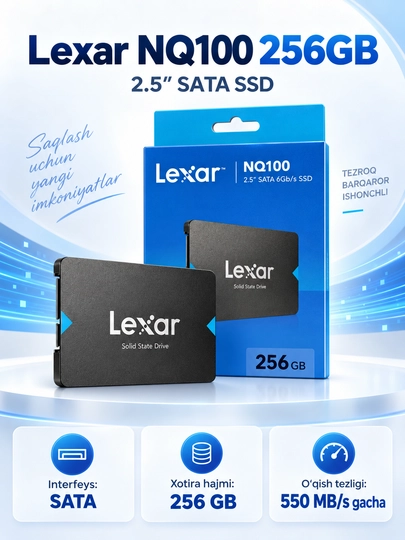 Kompyuter noutbuk uchun xotira SSD SATA 128GB 240GB 256GB 512GB 1TB 2TB Lexar - 