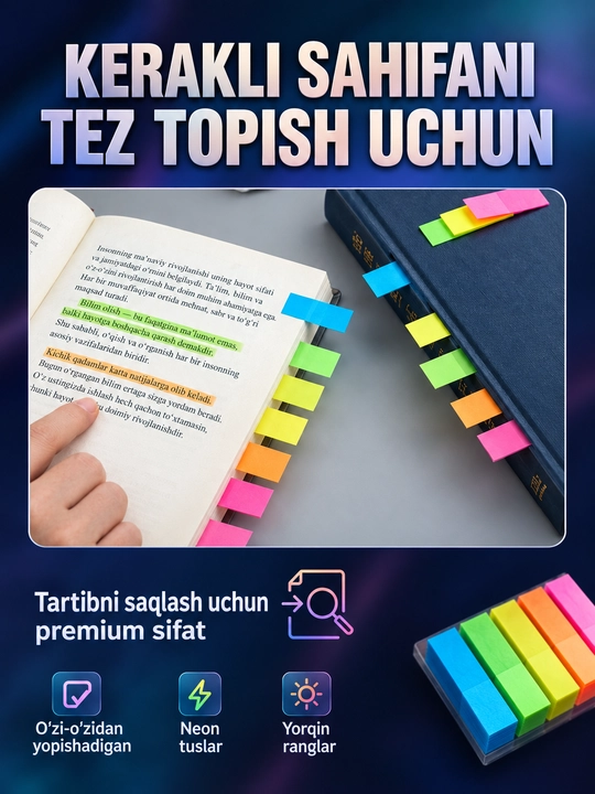 Набор наклеек для заметок, стикеры наклейки и закладка для книг