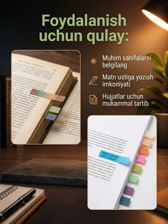 Набор наклеек для заметок, стикеры наклейки и закладка для книг