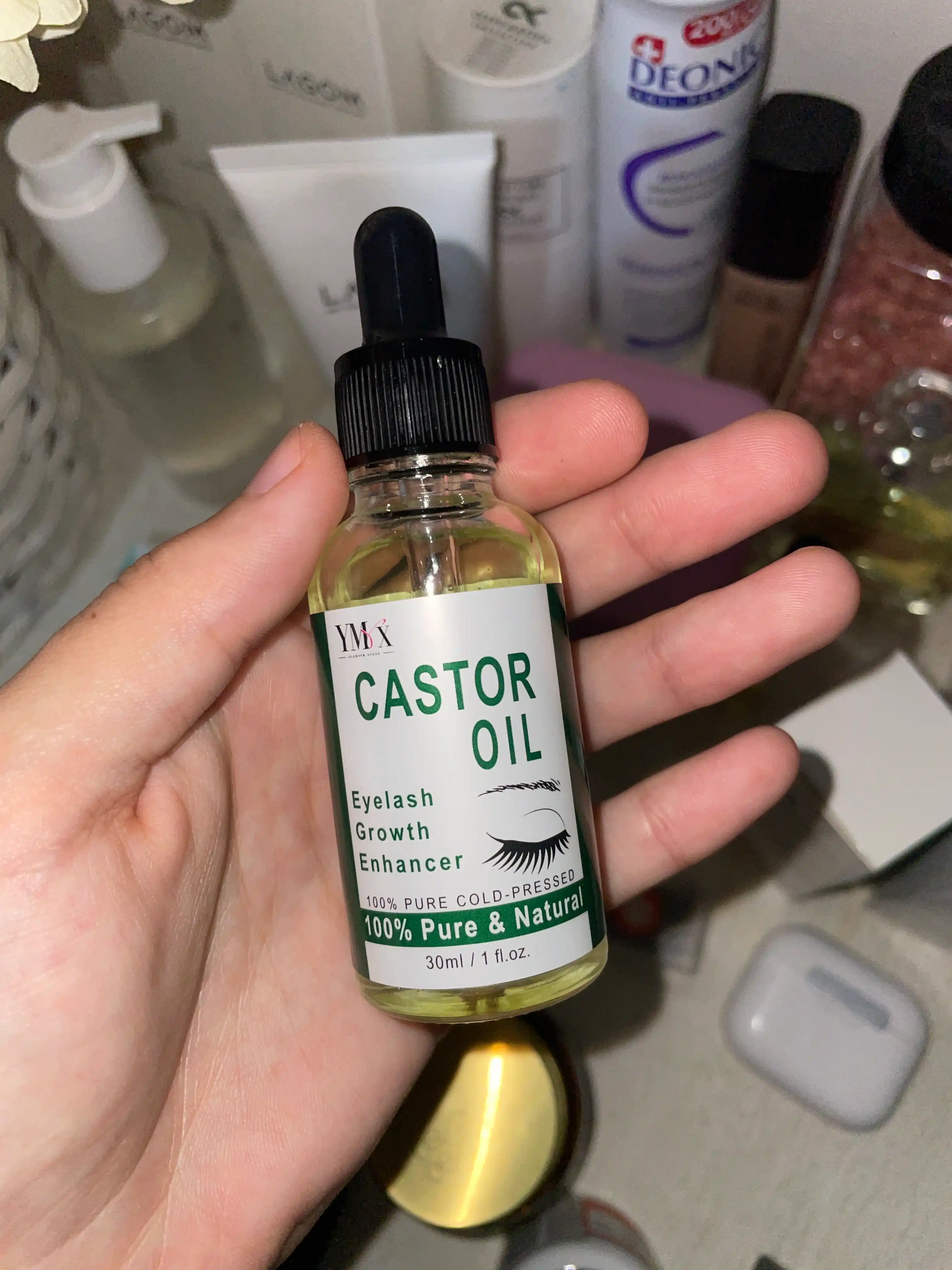 YMX kastor moyi 30 ml — kiprik va qosh uchun kastor yog‘i, qosh va kiprik parvarishi