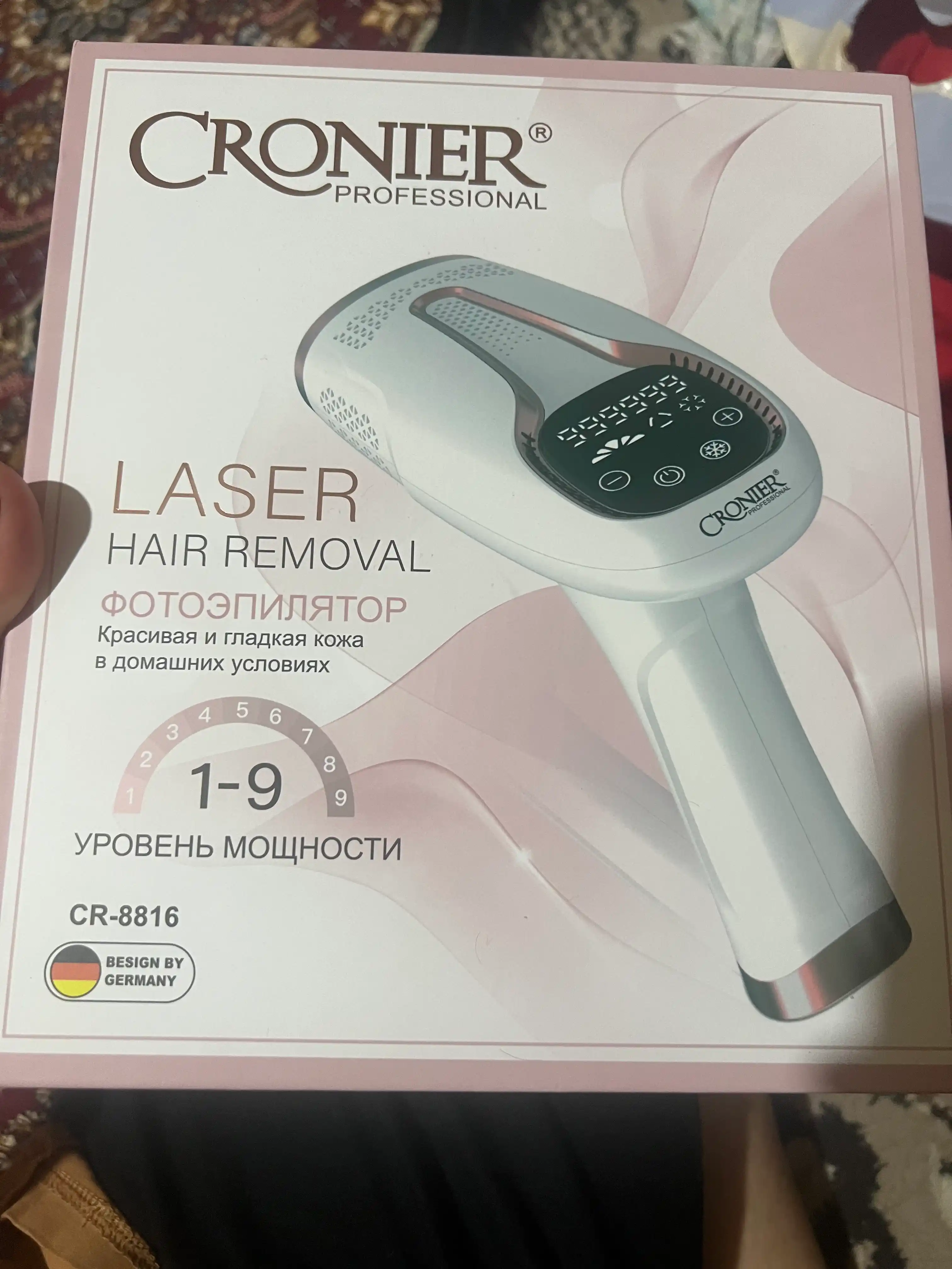 Fotoepilyator lazerli Cronier, epilyator sovutish effektiga ega, butun tana sochi uchun
