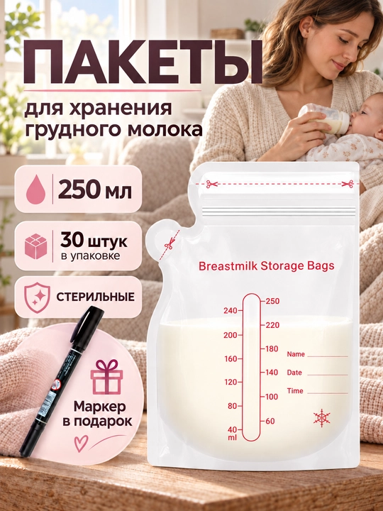 Ona sutini saqlash va muzlatish uchun qoplar, 30 dona Hyper Martdan sizning oilangiz uchun - 