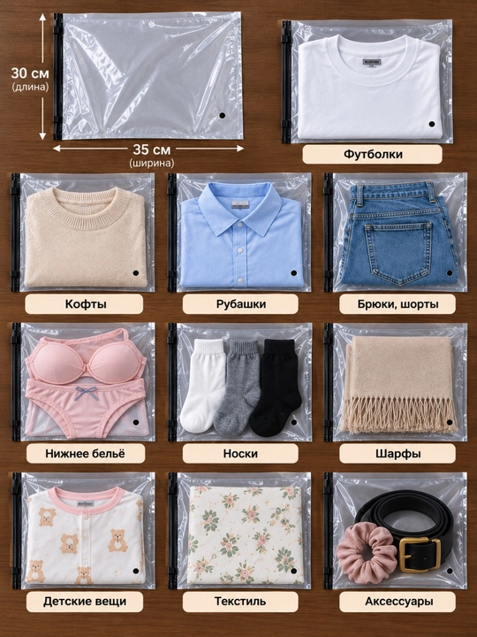 Zipli paket kiyim va buyumlarni saqlash uchun. Ko'p martalik paket zamokli. zip paket