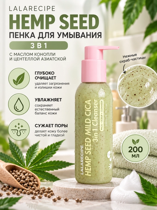 Lalarecipe Yuzu Self Foaming 3-in-1 AHA/BHA kislotali yuzni tozalash vositasi