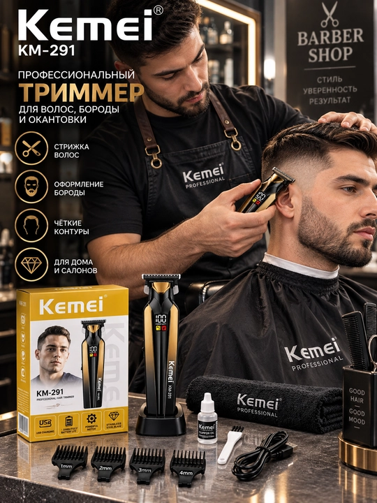 Kemei KM-291 — универсальный профессиональный триммер