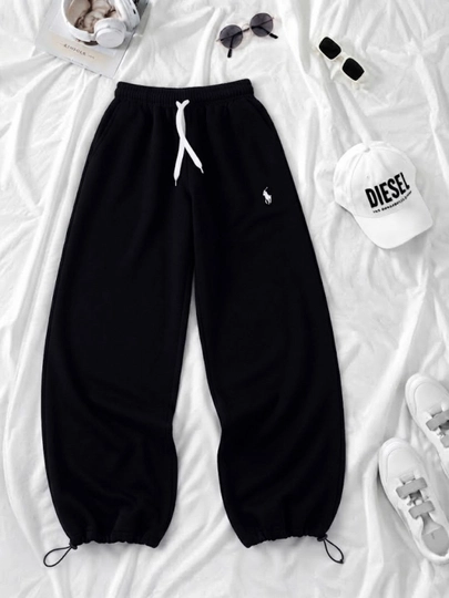 Katta o'lchamli ayollar va erkaklar sport shimi, oversize triko, unisex ishton, 100%paxta - 