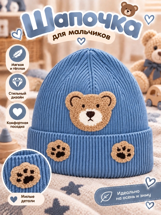 Shapka bolalar uchun, kuz uchun shapka, 1,2, 3 yoshli qizchalar uchun, o'gil bolalar shapkasi - 
