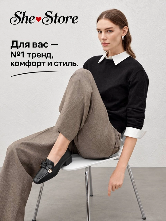 Лоферы женские, женская обувь, с металлическим декором, осенняя - 