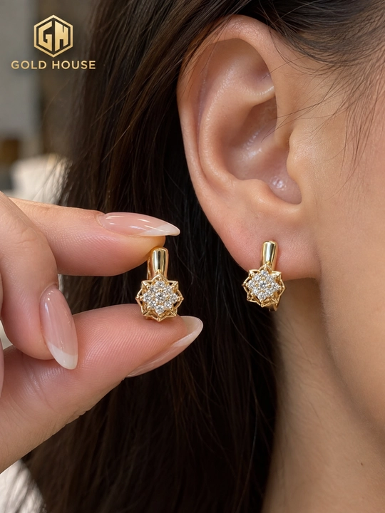 Золотые серёжки GOLD HOUSE, модель D27A, проба 585