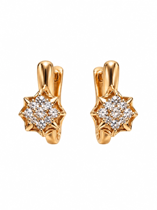 Золотые серёжки GOLD HOUSE, модель D27A, проба 585