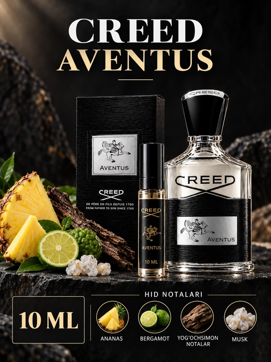 Creed Aventus- парфюмированная вода, 10 мл, селективный мужской парфюм - 