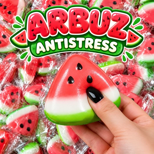 Antistress yumshoq skvishi Tarvuz va Xinkal qo‘l uchun yoqimli o‘yinchoq - 