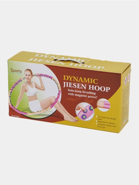 Massajli Hula-Hoop — 72 ta massaj sharchali, magnit elementli, yig‘iladigan halqa