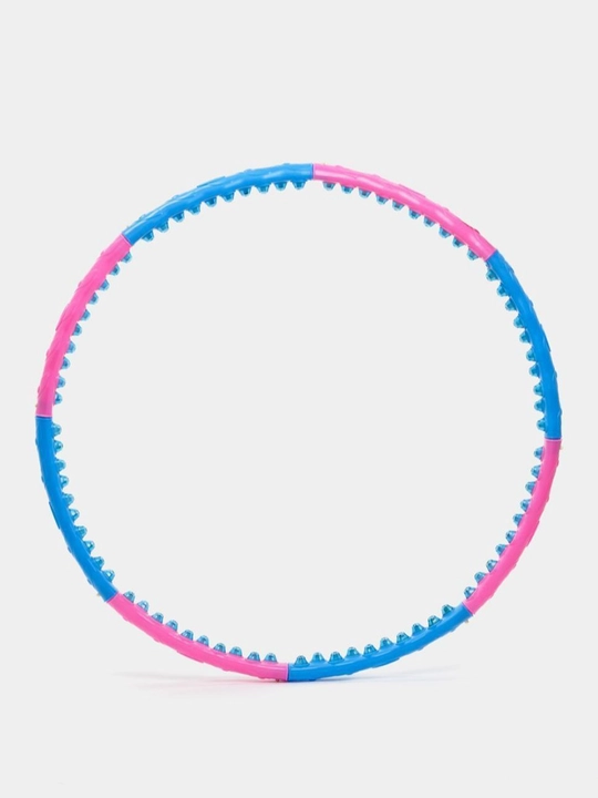 Massajli Hula-Hoop 6008 — magnit elementli, massaj sharchali, yig‘iladigan fitnes halqasi