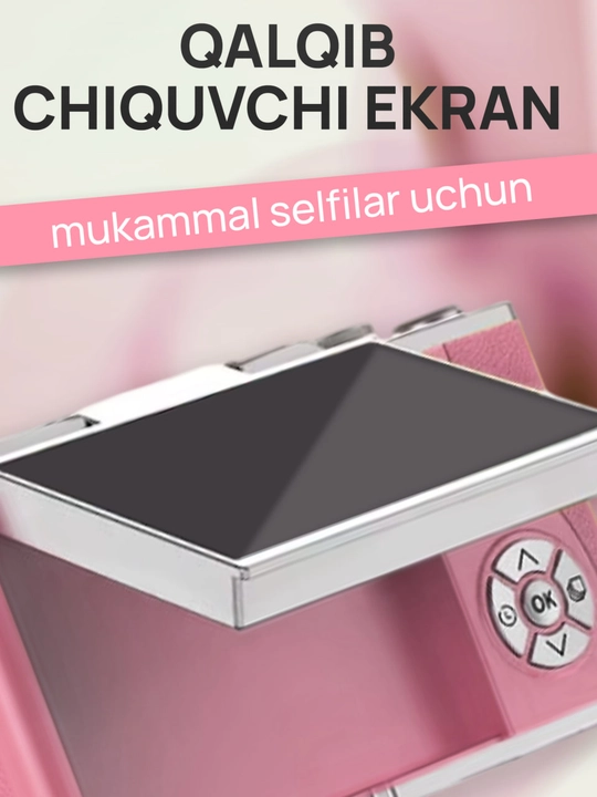 Raqamli fotoapparat 4K 48 MP / Buklanadigan ekranli ixcham retro kamera