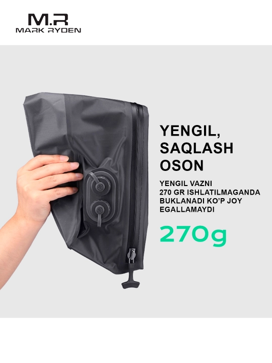 Vakuumli qop Mark Ryden MR_QMDSP o'rnatilgan nasos bilan chamadon va ryukzak uchun