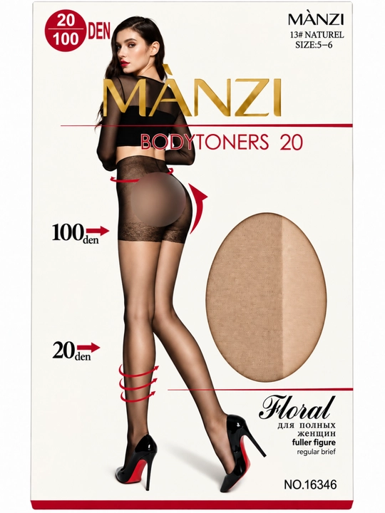 20 den Manzi, размер 52–56, женские капроновые колготки, большие размеры Manzi - 
