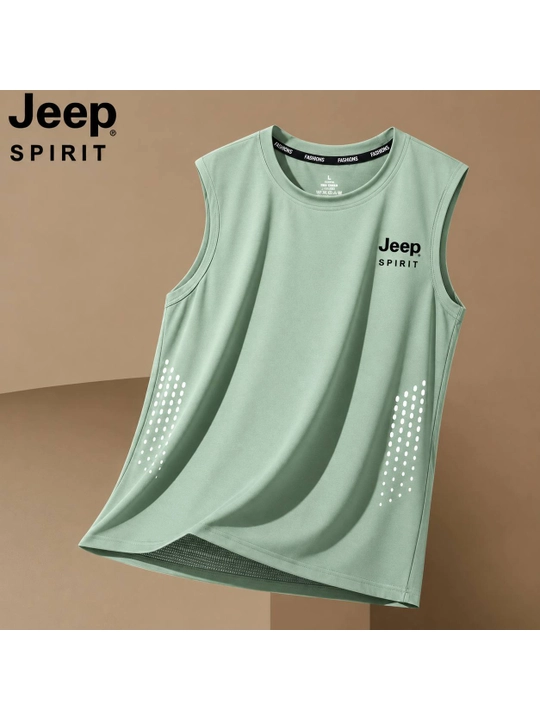 Erkaklar uchun sport maykasi Jeep Spirit — yengsiz, fitness va mashg‘ulotlar uchun - 
