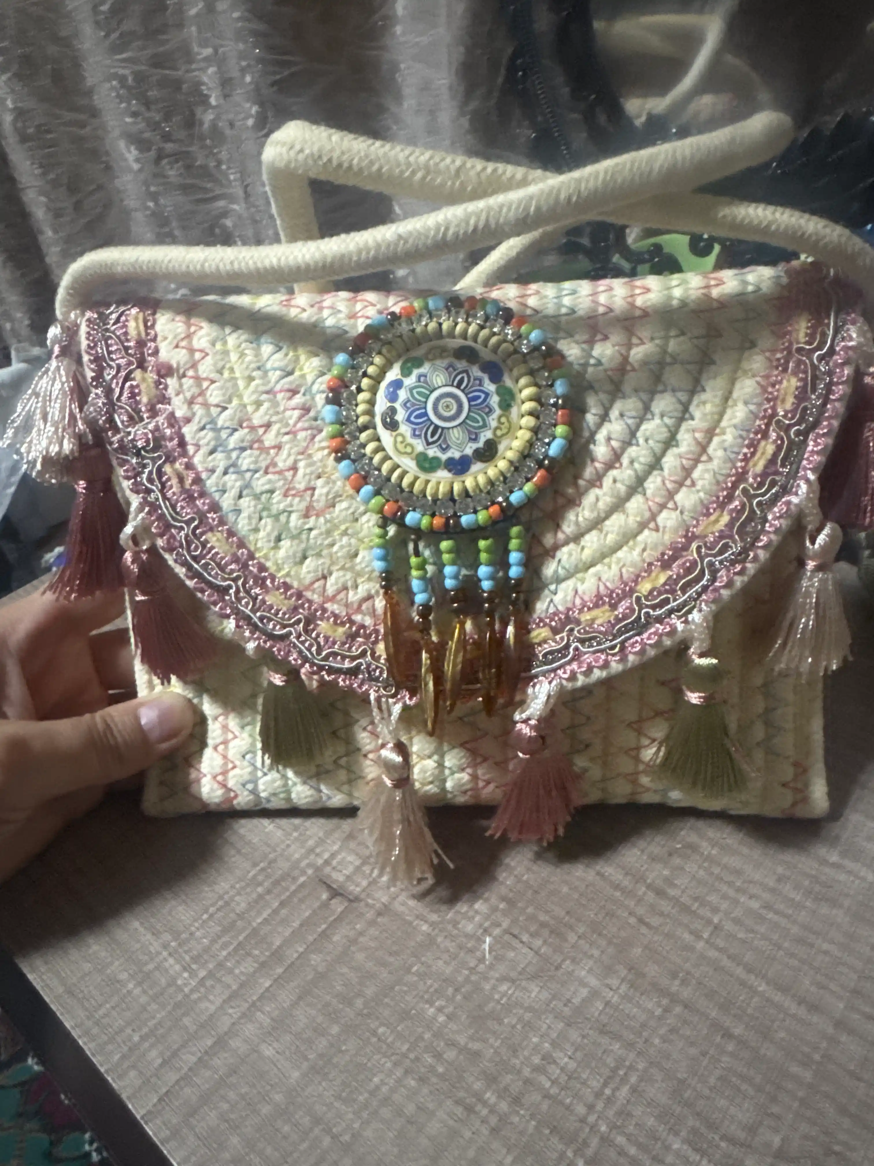 Плетёная сумка в этническом стиле Женская сумка в стиле boho