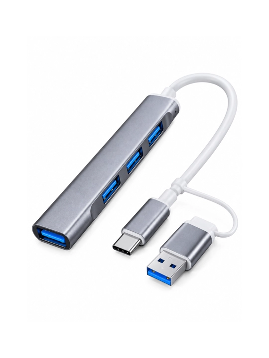 USB Hub 3.0, 4-портовый USB разветвитель, компактный адаптер