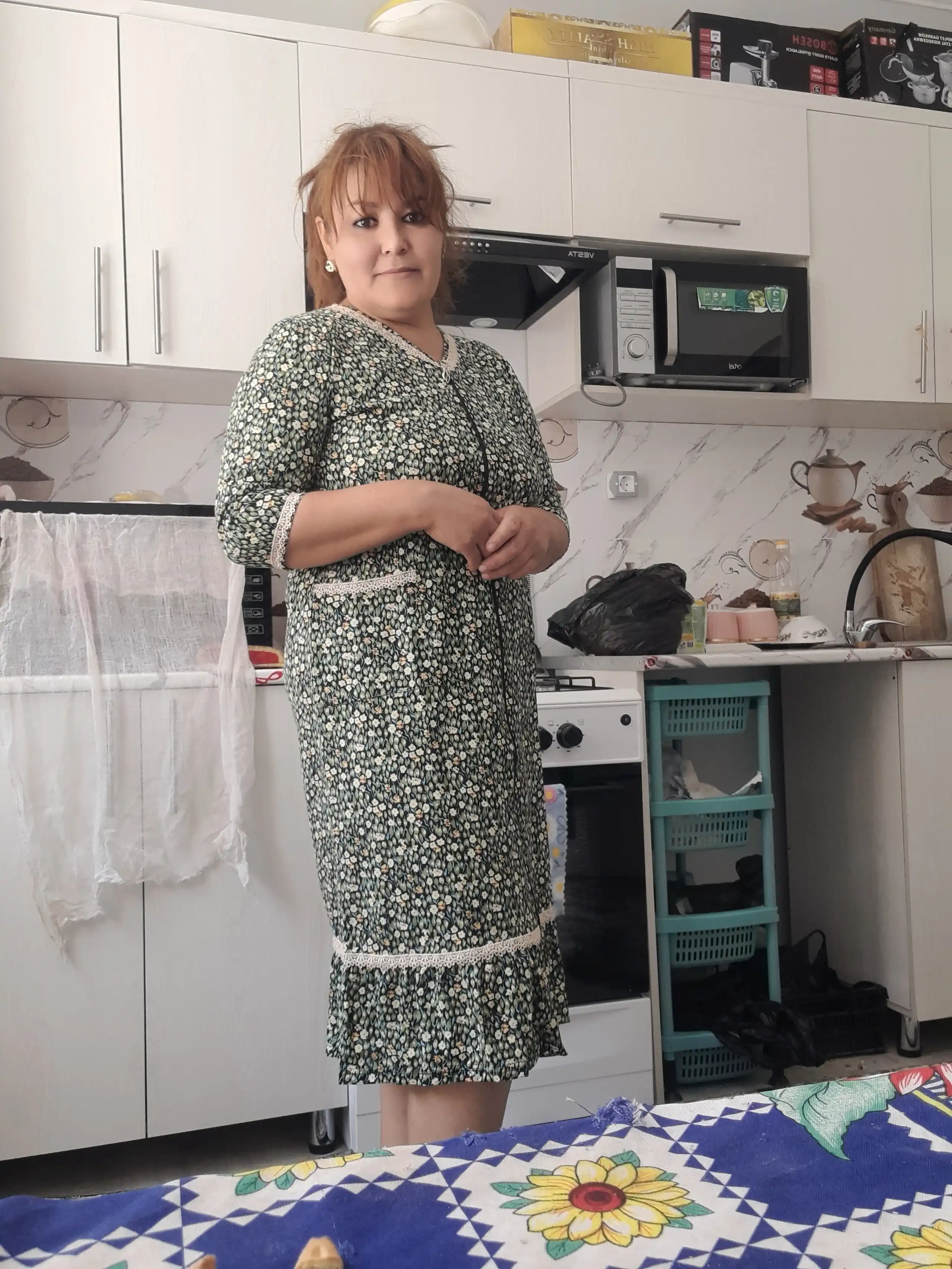 Домашний халат для женщин, ткань 100% хлопок