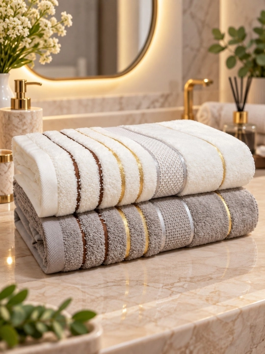 COTTON LIFE Банное Полотенце, 2 шт. 70×140 см, 100% Хлопок