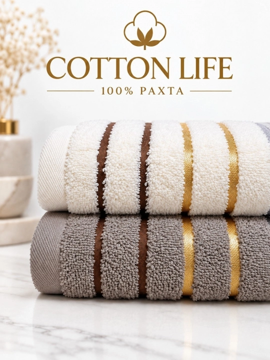 COTTON LIFE Банное Полотенце, 2 шт. 70×140 см, 100% Хлопок