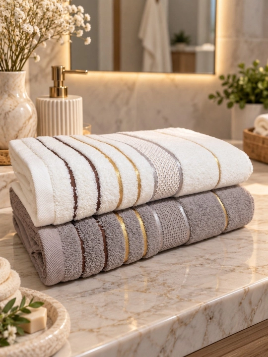COTTON LIFE Банное Полотенце, 2 шт. 70×140 см, 100% Хлопок