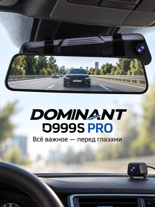 Видеорегистратор DOMINANT 4K, Wi-Fi, 2/3 камеры, ADAS/BSD, CarPlay, 32/64 ГБ