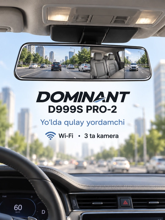 Видеорегистратор DOMINANT 4K, Wi-Fi, 2/3 камеры, ADAS/BSD, CarPlay, 32/64 ГБ