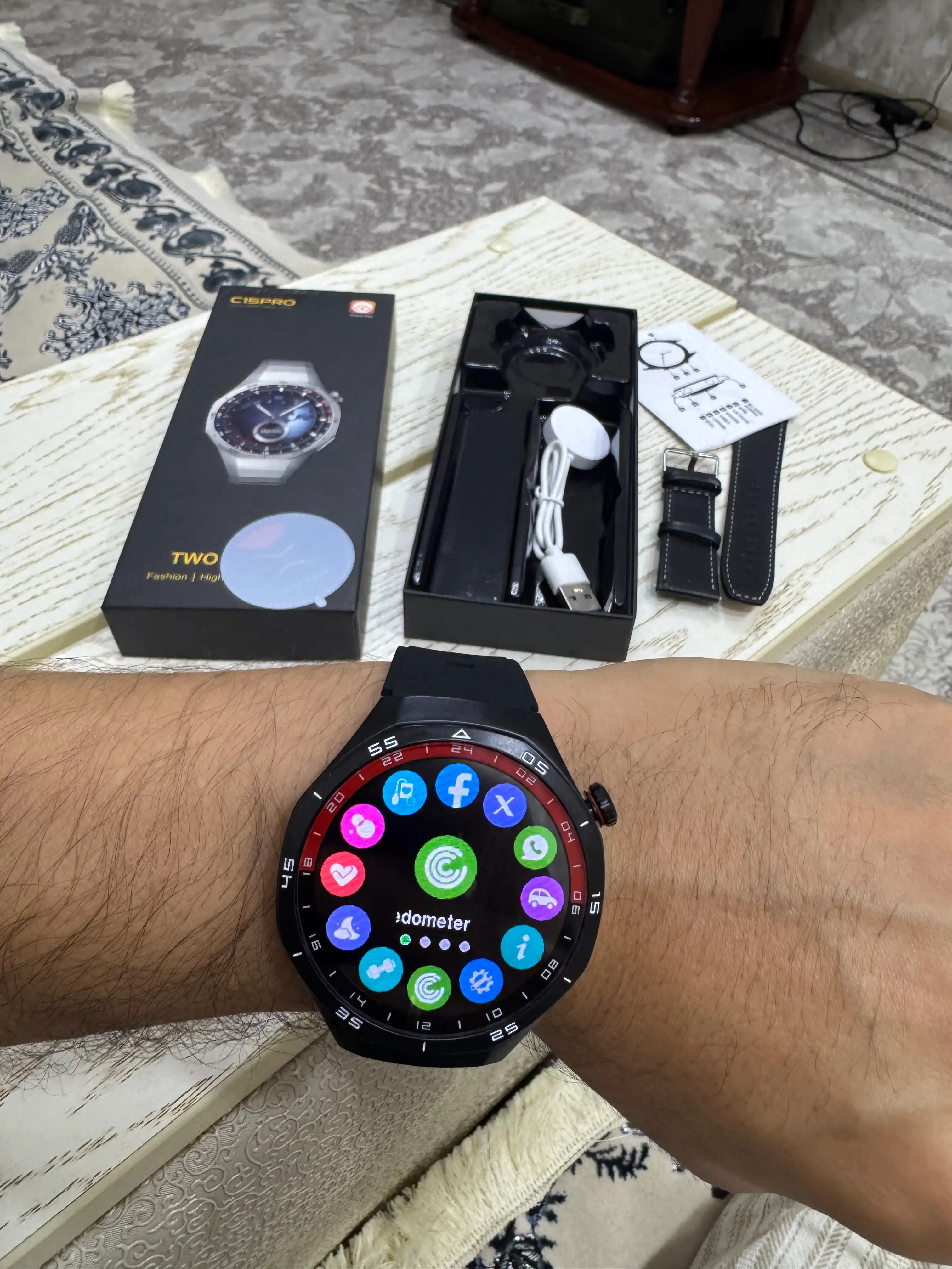 C15 Pro smart soat, Bluetooth qo'ng'iroq, dumaloq ekran, metall korpus, Android/iOS
