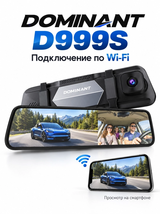 Видеорегистратор DOMINANT 4K, Wi-Fi, 2/3 камеры, ADAS/BSD, CarPlay, 32/64 ГБ