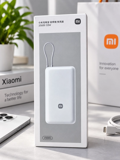 Xiaomi Power Bank 20000 мАч 33W, со встроенным кабелем, внешний аккумулятор - 