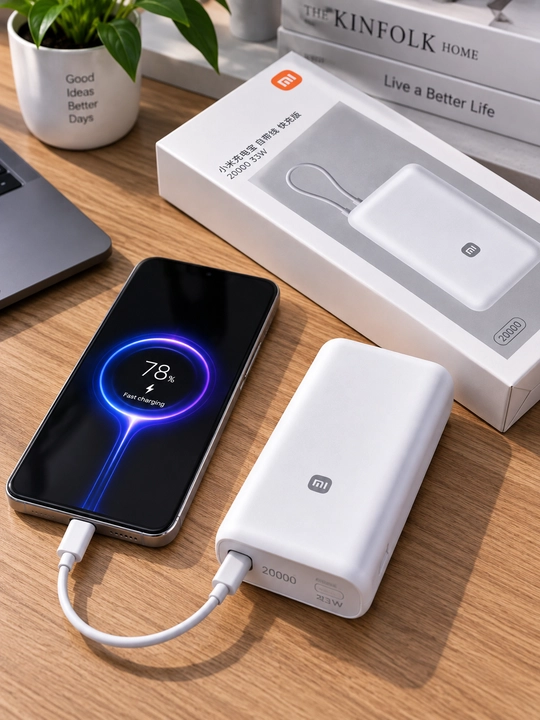 Xiaomi 20000 mAh 33W Power Bank, ichki kabel bilan, tez zaryadlovchi tashqi akkumulyator