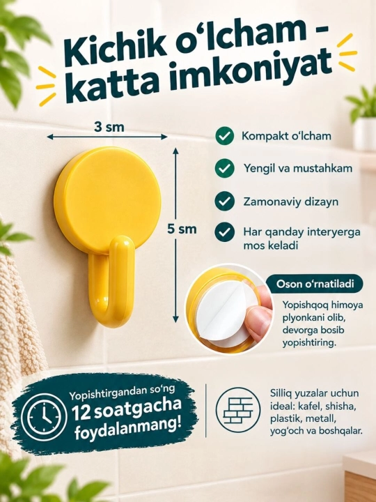 Универсальные клеевые крючки 6 штук, для стены, пригодятся везде