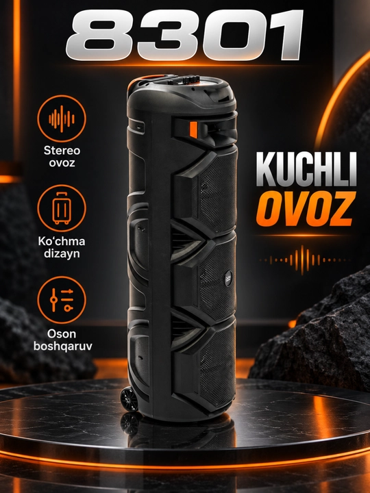 Портативная колонка ZQS-8301, Bluetooth, RGB подсветка, микрофон и пульт