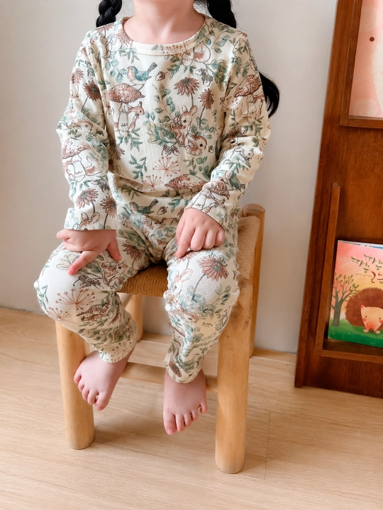 Qiz va o'g'il bolalar uchun paxmoq pijama Uyqu uchun bolalar kiyim to‘plami