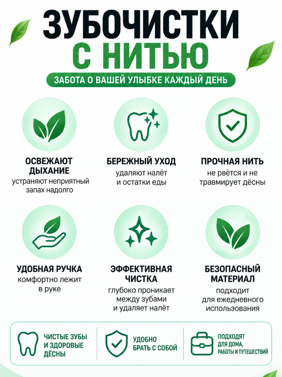 Зубочистки с зубной нитью