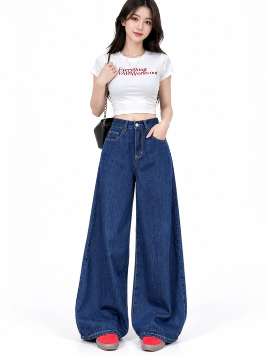 Ayollar uchun keng jinsi shimlar koreyscha casual High Waist erkin kesim S–2XL