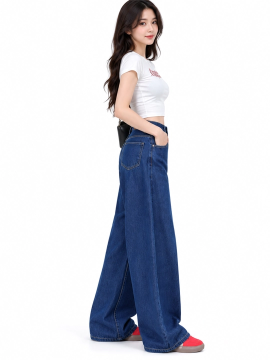 Ayollar uchun keng jinsi shimlar koreyscha casual High Waist erkin kesim S–2XL