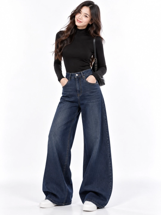 Ayollar uchun keng jinsi shimlar koreyscha casual High Waist erkin kesim S–2XL - 
